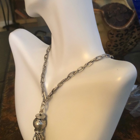Chico’s Pewter Silver Tone Fashion Necklace NWT - Picture 3 of 4